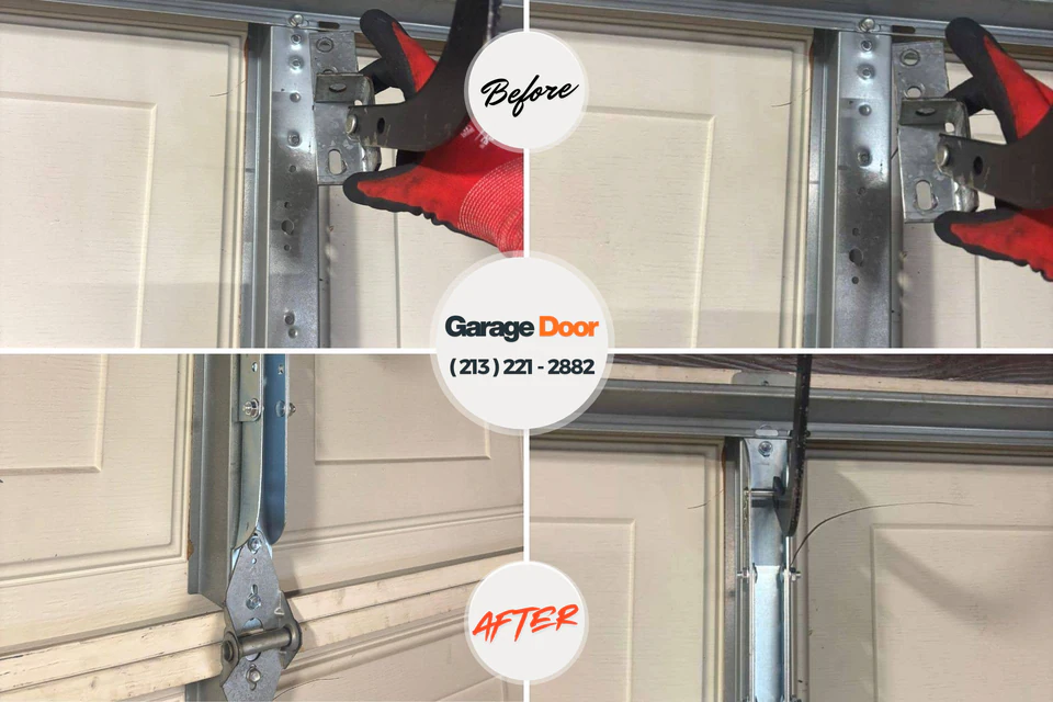Before and after: garage door repair Overbrook, KS